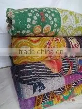 5 Pcs Lot Vintage Kantha Quilts Reversible Bed Cover Wholesale Lot Blanket Throw Indian Ralli GUDARI thumbnail-1