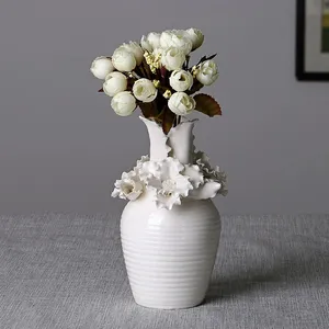 Office Hotel Shopping Mall European Style Cerative Large White Ceramic Flower Vase Decor thumbnail-4