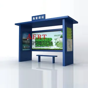Urban Solar System Bus Shelter Multifunctional Bus Shelter Light Box Factory thumbnail-2