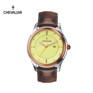 Stainless Steel Fashion Man Watches Genuine Leather Quartz Gift Watch thumbnail-2