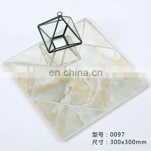 Modern Minimalist Bathroom Balcony Kitchen Tiles Gold-plated 300x300 Floor Tiles thumbnail-5