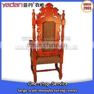 Church Wood Frame Furniture King Throne Chair With Armrest Made From China thumbnail-4