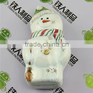 European Style Snowman Christmas Holiday Gifts Different Shaped Gift Tin Box thumbnail-2