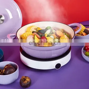 Outdoor Safe Eco-Friendly Lead Free Porcelain Dotted Round Oval Meat Flat Enamel Pot Dinnerware thumbnail-2
