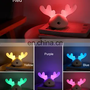 2021 Hot Sale Cute Deer Lamp Mini Rechargeable Portable Lamp For Bedroom Baby Car thumbnail-2