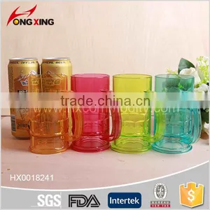 380ml Assorted Color Plastic Beer Mug Glass With Handle thumbnail-6
