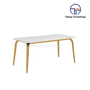 Modern Home Furniture Dinning Room Table Sets Stainless Steel Marble Dining Table thumbnail-2