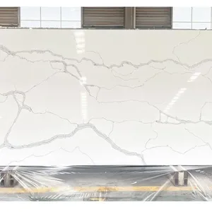 Code：1020，Calacatta Artificial Stone Quartz Slab Kitchen Countertops thumbnail-1