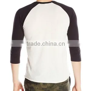 Design for Your Style 2015 High Quality Plain 100%Cotton Custom Men's 3/4 Sleeve T-Shirt Apparel Manufacturer thumbnail-2
