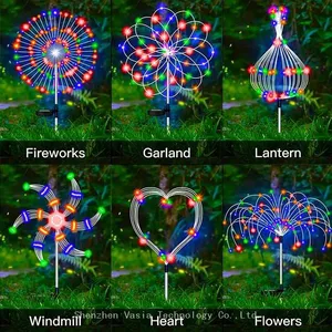 3D Solar LED Colorful Firework Light - Outdoor Garden Landscape Holiday Party Wedding Decorations thumbnail-5