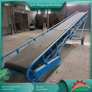 Belt Conveyor for Loading Carton Goods Onto Ships at a Large Inclination Angle, Stone Belt Conveyor, Mingyang Machinery thumbnail-1
