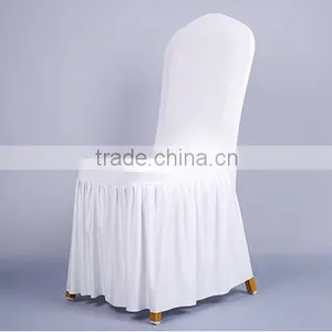 High Quality Gold Pleated Spandex Chair Cover for Banquet Decoration thumbnail-2