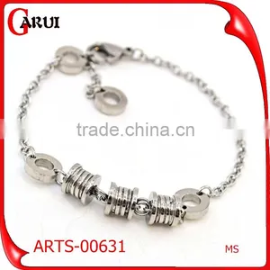 Silver Color Round Beads Man Chain Stainless Steel Bracelet thumbnail-1