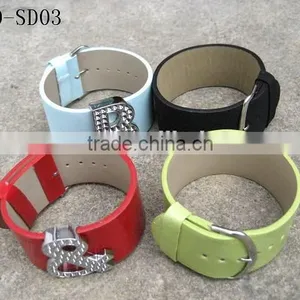 Wholesale 30mm Width PU Leather Wristbands for Men and Women Bracelets thumbnail-1