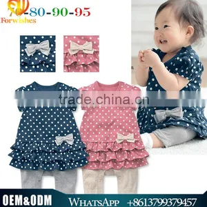2016 Summer Cute Baby Girl Lovely Modeling Dot Kids Girl Bow Tie Baby Romper Children Girl Junpsuits thumbnail-1