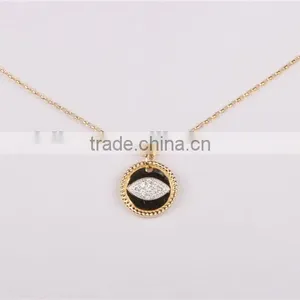Cheap Jewellry Eyes Shape Pendant Small 925 Silver Pendant With Black and White Enamel Pendant thumbnail-2