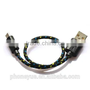 Short Custom 20cm Woven 28/24awg Micro Usb Cable Cord Wire thumbnail-1