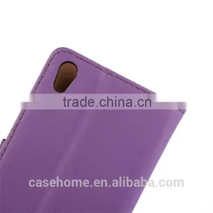 New Coming Fashion Design Beltloop Flip Magnetic Wallet Stand Leather Cases for Sony c5 Ultra , for Sony E5553 thumbnail-3
