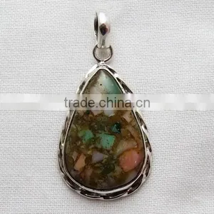 Beautiful Design Fuchsite Pendant, Gemstone Silver Jewelry, Exporter and Wholesaller thumbnail-2