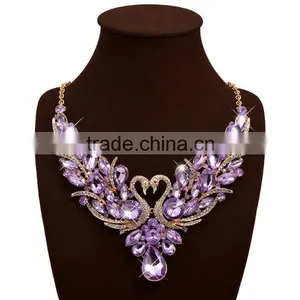 Fashion Summer Luxury Swan Beautiful OL Delicate Noble Pendant Necklace Women Collier Choker Collar Jewelry thumbnail-5