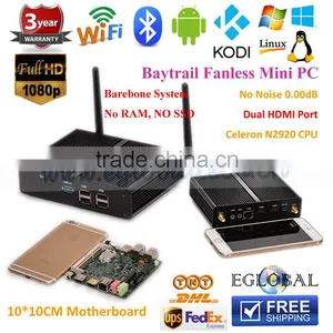 Smallest Fanless Mini PC Intel Celeron N2920 Quad Core Mini PC Office Net Computer Dual USB Port Barebone System Free Shipping thumbnail-1