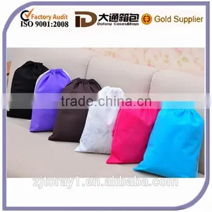 Large Capacity Portable Non Woven Drawstring Shoe Bag Laundry Bag thumbnail-1