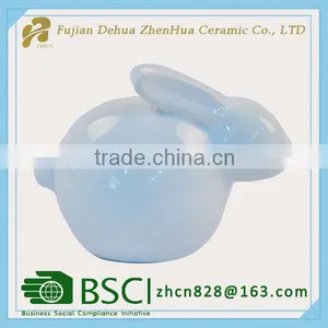 Mini White Glazed Ceramic Easter Rabbit Figurine thumbnail-3