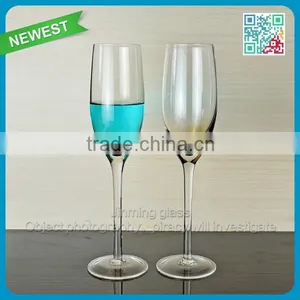 Stained Glass Drinking Champagne Goblet Light Color Glass Stemware New Arrival Glass Goblet Cup Champagne Flute thumbnail-2