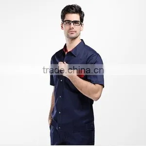 2015 Summer Breathable Short Sleeve Motor Repair Clothing Workshop Mechanic Suit Factory Clothing thumbnail-1