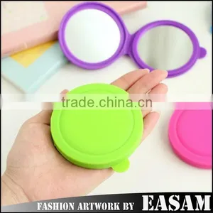 New Arrival Wholesale Cheap Round Silicone Pocket Mirror thumbnail-1