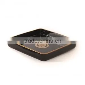 Square Black Lacquer Serving Tray Table Made in Vietnam thumbnail-1