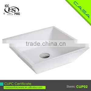 China Factory Space Saving Square Couter Top CUPC Toilet Basin Price thumbnail-1