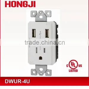 IN WALL USB Charger 2.1A 5VDC With 15A Tamper Resistant OUTLETW/ WALLPLATE thumbnail-1