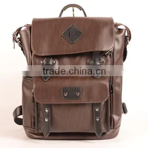 2016 New Arrival Fashion Design Cheap PU Backpack Bags From Guangzhou Factory thumbnail-2