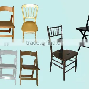 White Wooden Padded Folding Chairs, Tiffany Folding Chair thumbnail-1