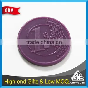 Customized Plastic/metal Embossed Soft Cloisonne Shopping Coin thumbnail-2