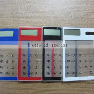 Plastic Pocket Touch Transparent Solar Calculator for Promotion thumbnail-1