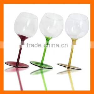 Hand Blown Colored Stem Wine Glass,drinking Glass,whole Sales thumbnail-1