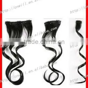 Body Wave Curly Black Clip in Hair Extensions thumbnail-1