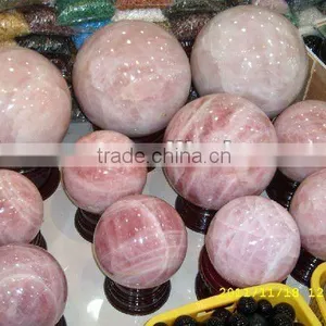 Mixing Sizes of Round Rose Quartz Ball Natural Stone Decorations thumbnail-1
