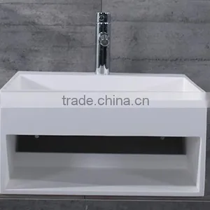 Rectangular Small Solid Surface Washing Wall Hung Basin/sink,Artificial Stone Washing Basin thumbnail-2