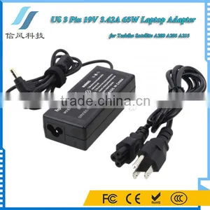Black 19V 3.42A 65W AC Adapter Charger for Toshiba A200 A205 A215 Power Adapter thumbnail-1