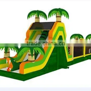 3.3mWx20mLx6mH Tropical Theme Giant Adult Inflatable Obstacle Course for Sale Large Inflatable Games thumbnail-3