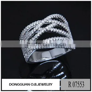 Imitation White Gold 925 CZ Ring Fashion America Style Chinese Silver Jewelry Ring thumbnail-4