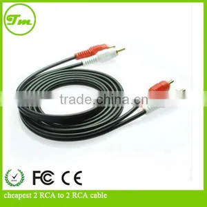 50ft 2 x RCA to 2 x RCA M-M Red White Stereo Audio Gold Plug Cable thumbnail-1