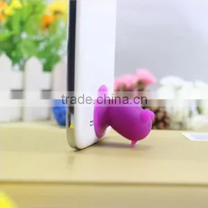 New Design Cute Cartoon Suction Cup Mini Pig Mobile Phone Holder Stand thumbnail-1