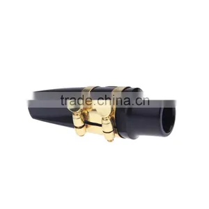 Sax Saxophone Mouthpiece Plastic With Cap Metal Buckle Black thumbnail-2
