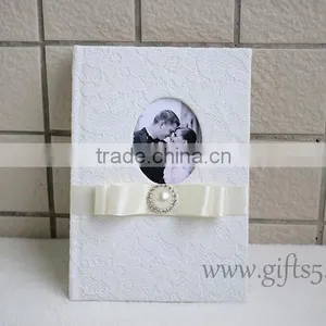 Handmade Wedding Guestbook With Lace Hardcover thumbnail-1