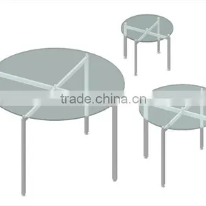 Round Promotion Table Sets / Dispaly Tables/ Glass Display Tables/ Foldable Display Tables thumbnail-1