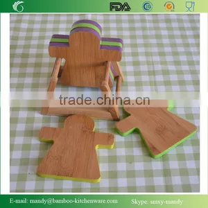 Hand-in-hand Bamboo Coaster Set With Colorful End thumbnail-2